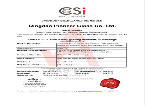 ASNZS 2208-Laminated Glass